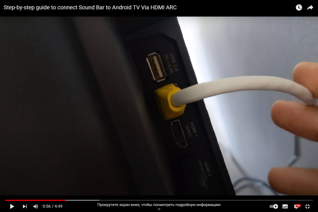 HDMI connectors on the back of the TV