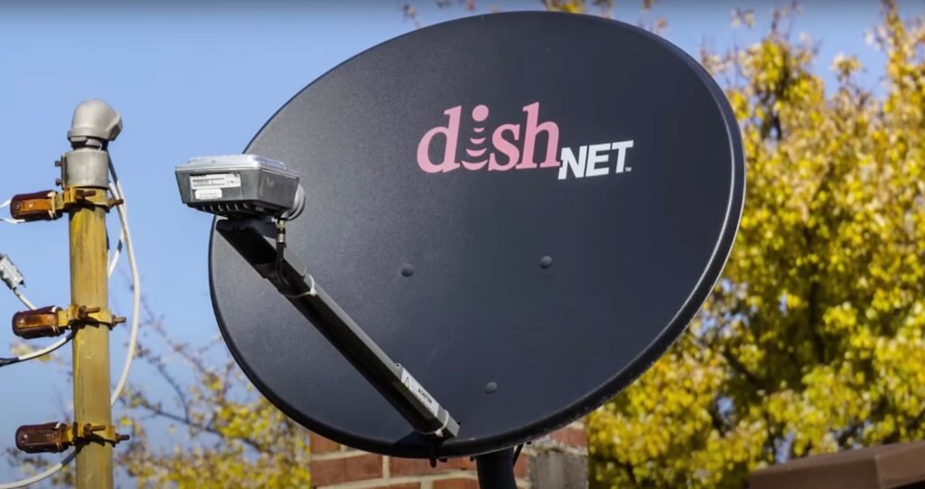 TV antenna with dish network logo